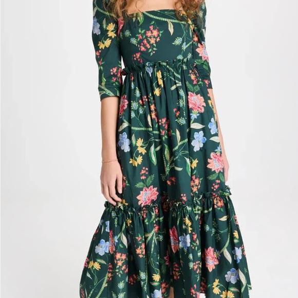Cara Cara Green Floral Midi Dress - Picture 2 of 3